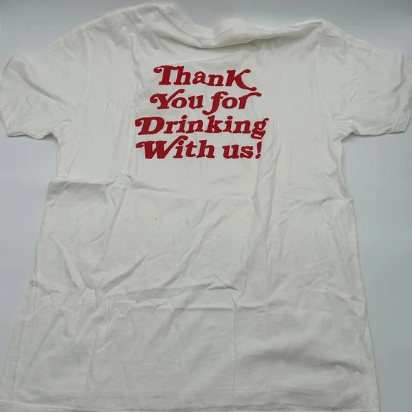 John Walker & Sons Men’s T-Shirt White Red Thank You For Drinking with Us Size L - Picture 5 of 7